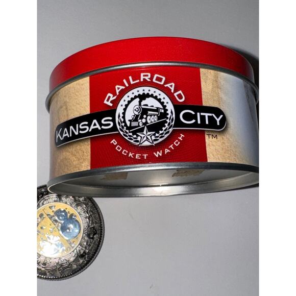 Kansas City Railroad Pocket Watch in tin - Picture 6 of 7